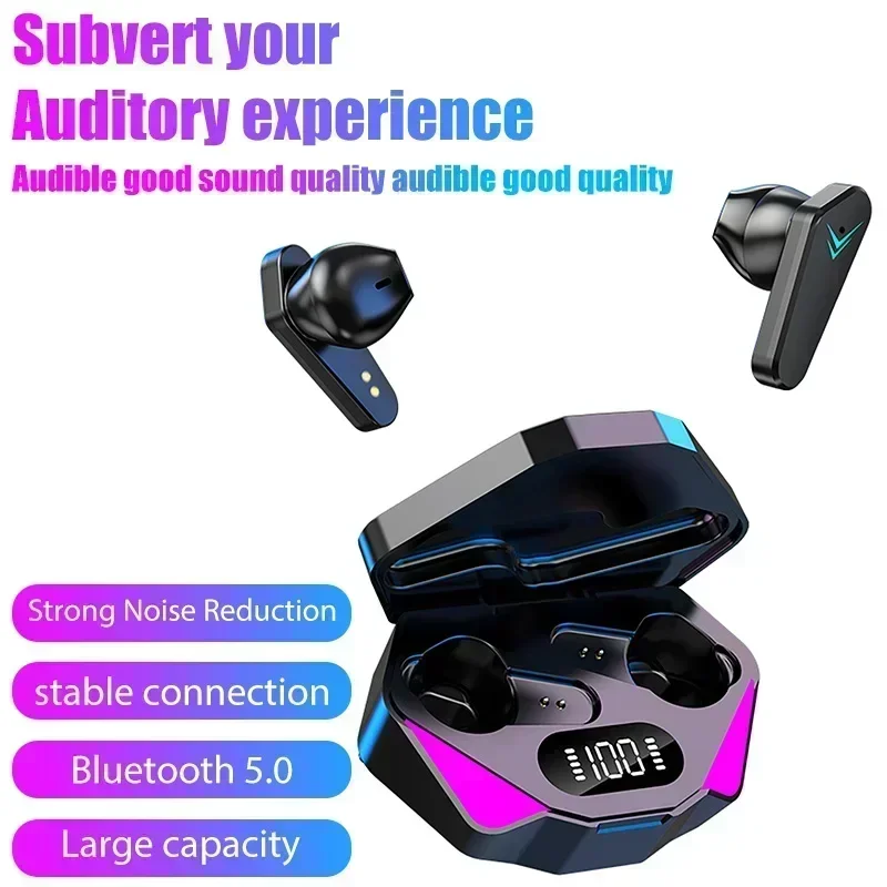 

Bluetooth Earphones Control Sport Headset Waterproof For All Smartphone X15 TWS Wireless Headphones Microphones Music Earphones