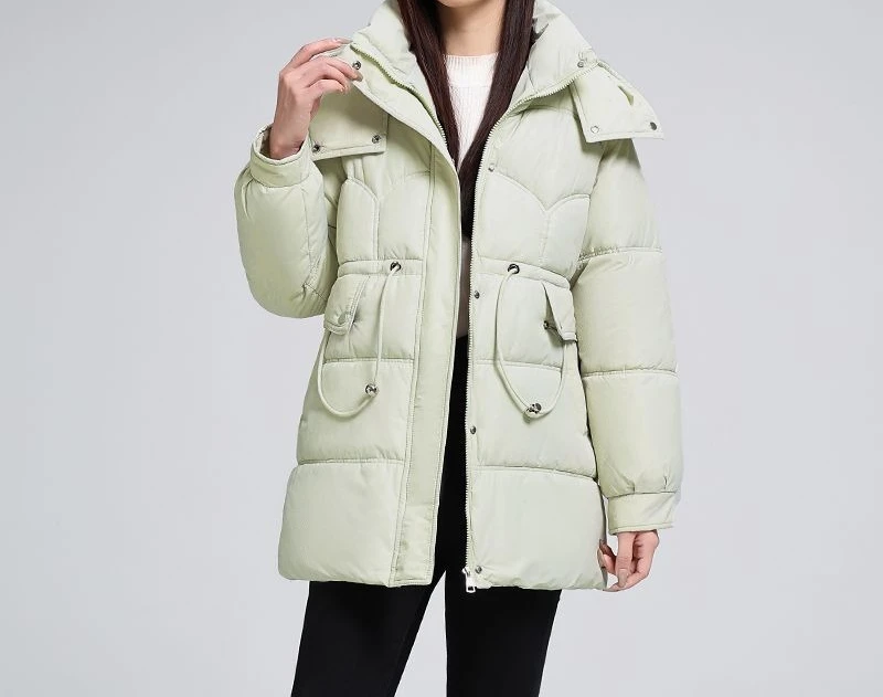 Jaqueta de algodão 2025 Nova jaqueta de algodão com cintura espessada para mulheres