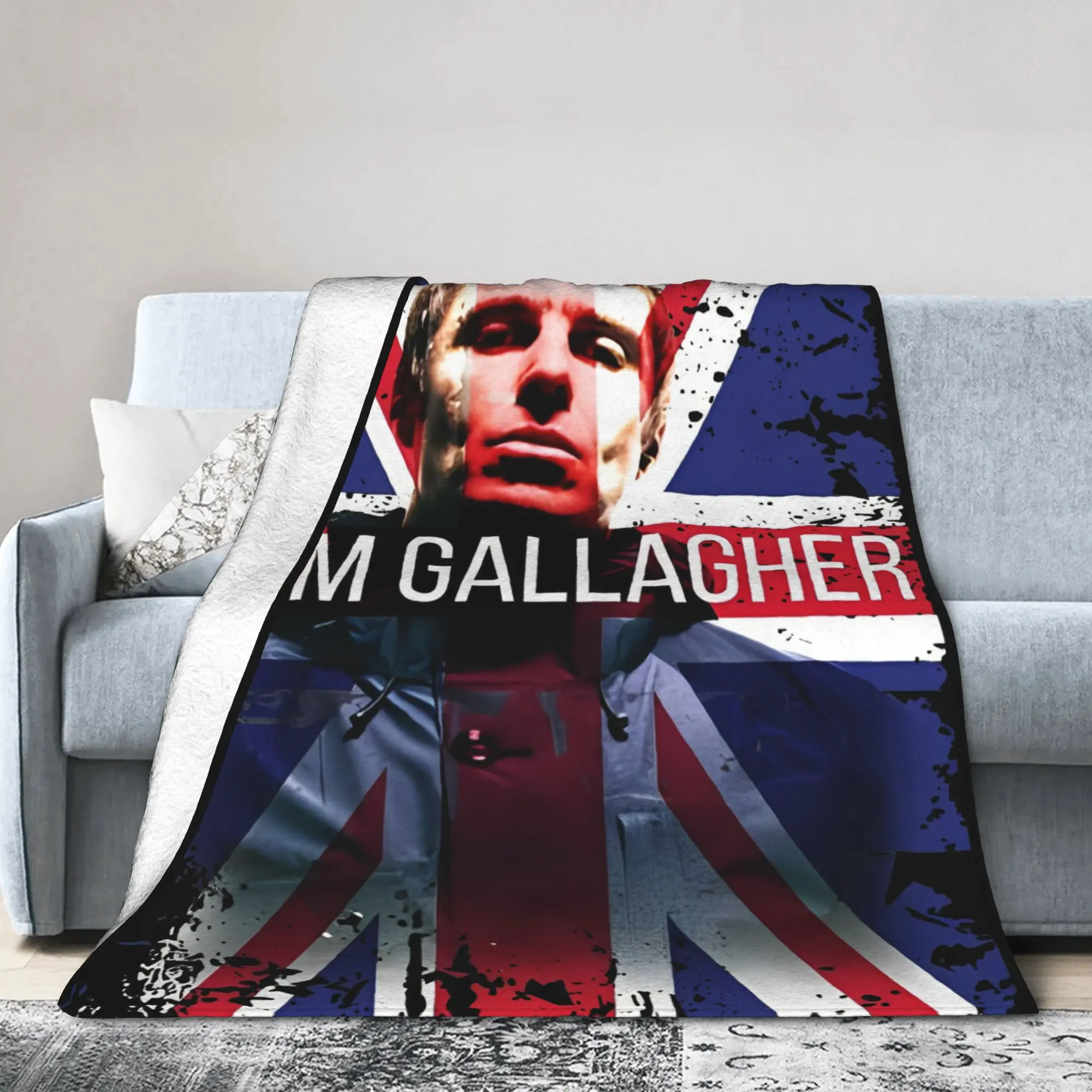 O-oasis Liam Gallagher at Gig Blankets Wool Vintage Warm Throw Blanket for Home Restaurant Spring Autumn