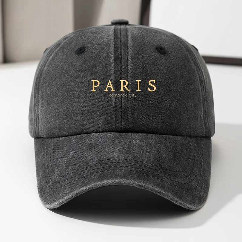 

Винтажная бейсболка с эффектом потертости и принтом «Париж», повседневная кепка для мужчин и женщин, уличная кепка-тракер для рыбалки, в стиле distressed, для путешествий