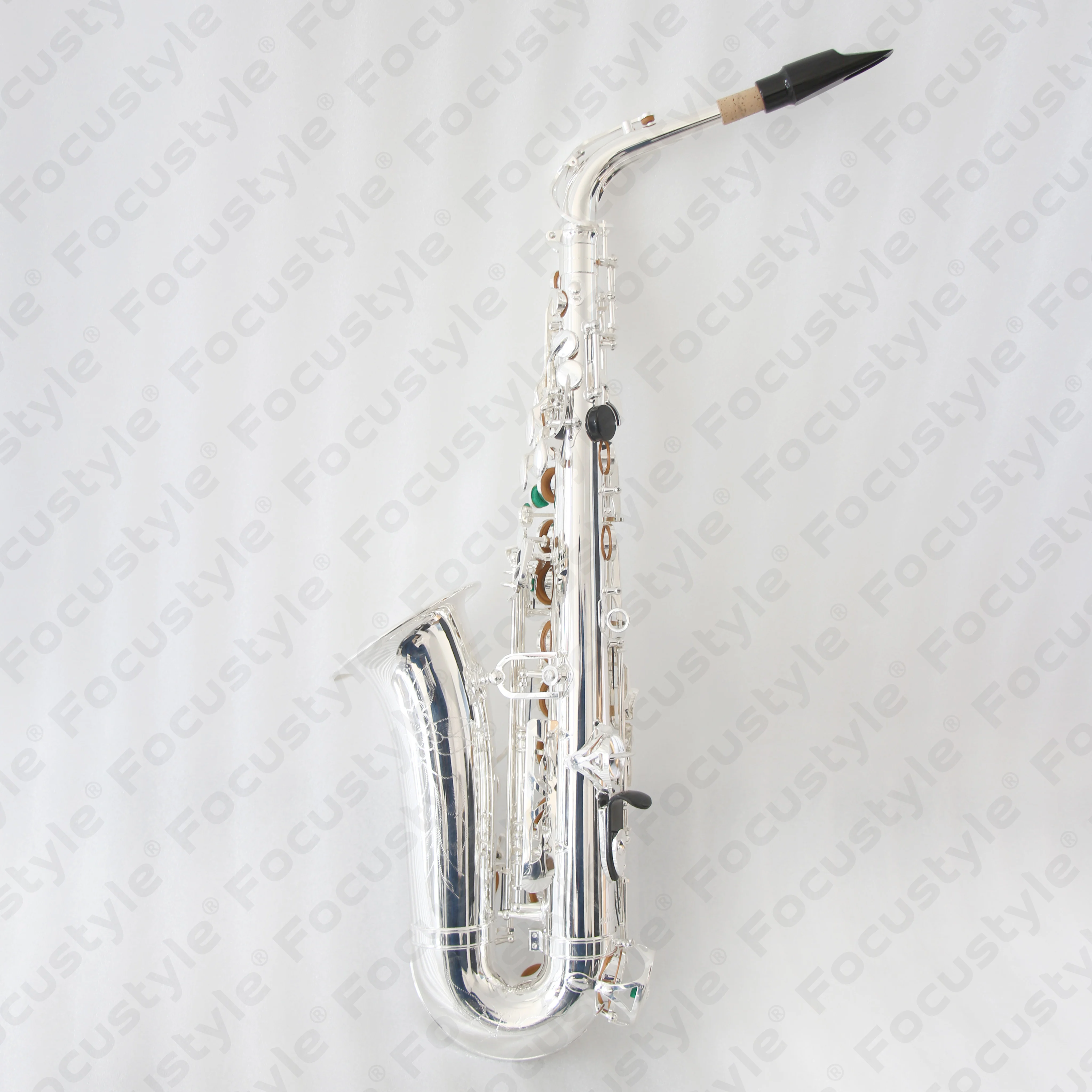 Professional Silver Plated Brass Body Flat Alto Saxophone With Case And Accessories Grade Woodwind Instrument