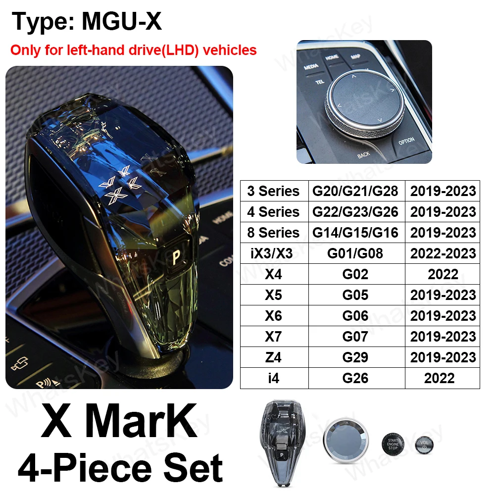 4-delige set Crystal Pookknop Hendel Voor BMW G20 G21 iX3 G08 X3 G01 X6 G06 X7 G07 X5 G05 Automatische Crystal Gear Handvat
