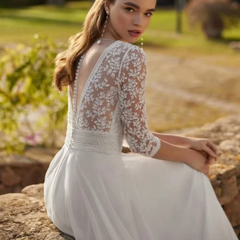 여성을위한 맞춤형 아이보리 화이트 볼 가운 웨딩 드레스 Tull Shiny mesh pearl 웨딩 가운Vestidos De Novia