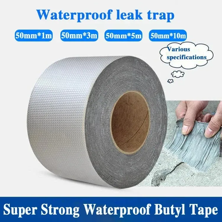 Waterproof Tape High Temperature Resistant Aluminum Foil Thickened Butyl Tape Roof Crack Repair Self-adhesive Aluminum Foil Tape