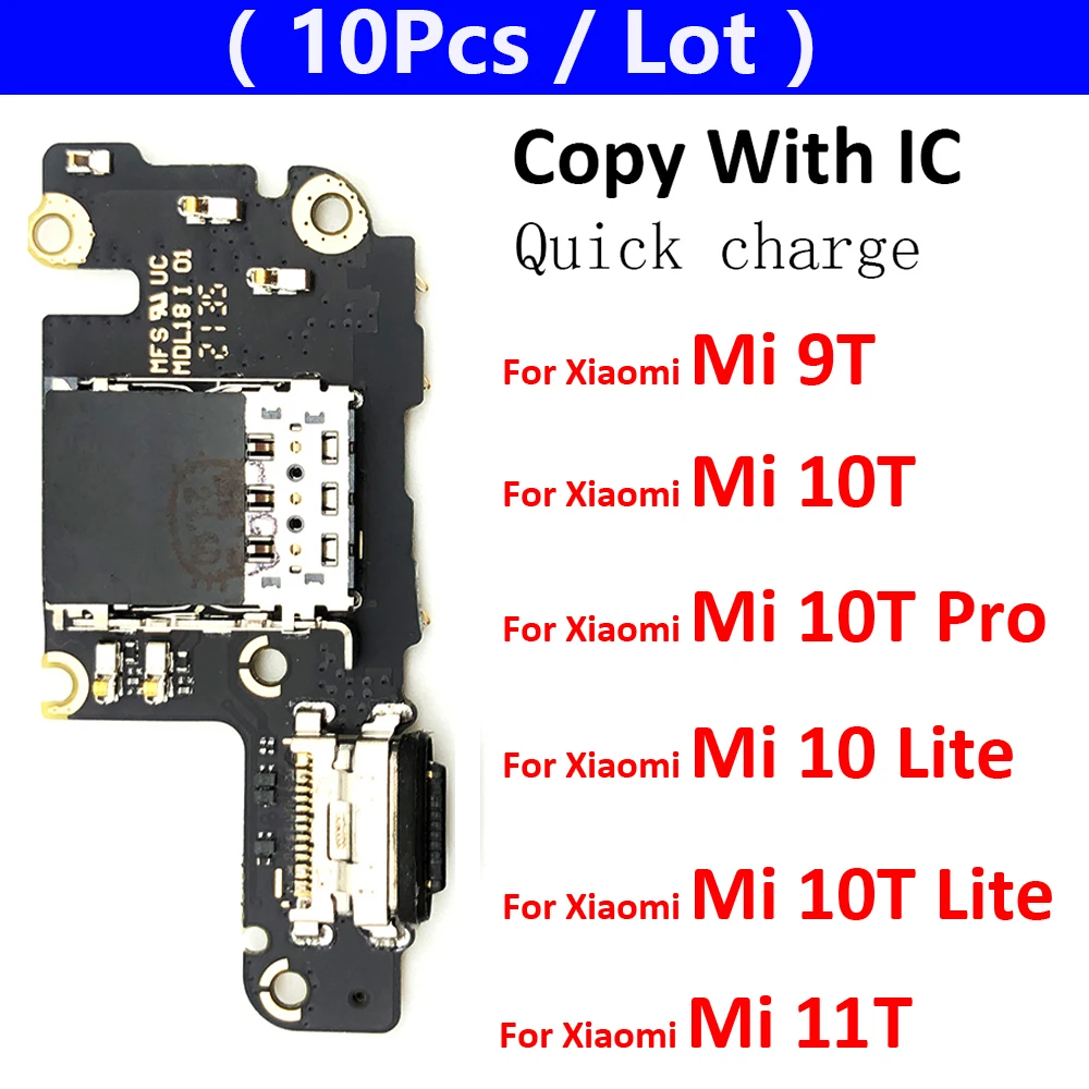 10Pcs, Dock Connector Micro USB Charger Charging Port Flex Cable Board For Xiaomi Mi 10 11T 9T 10T Pro Lite 5G With Microphone