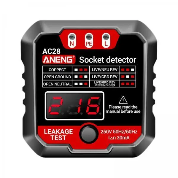 Testador de Tomada Elétrica: Verificador de Polaridade, Fase e Voltagem para Uso Doméstico