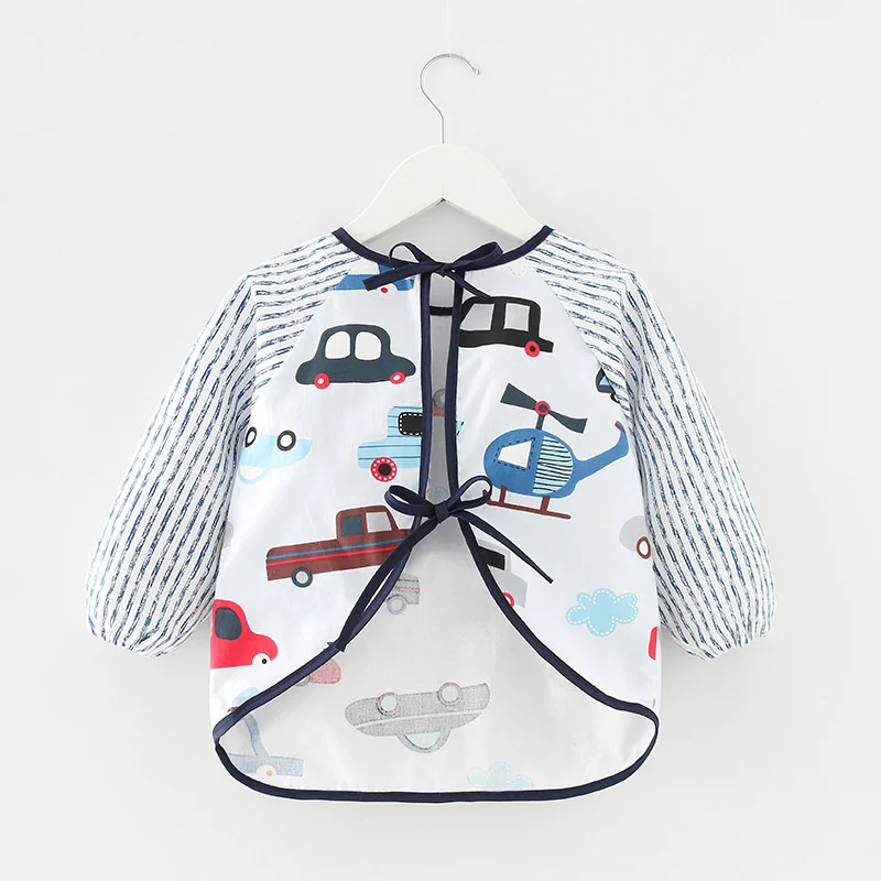 Newborn Baby Bibs Blouse Waterproof Long-sleeved Reverse Dressing Infant Eating Clothes Apron Bib Protective Clothing 0-2Years