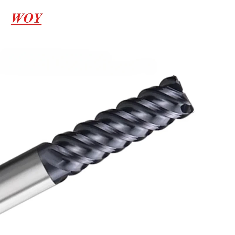 

WOY HRC80 High Hardness Milling Cutter Tungsten Steel Carbide Unequal Spiral 4-Flute End Mill CNC Machining Endmill Tools