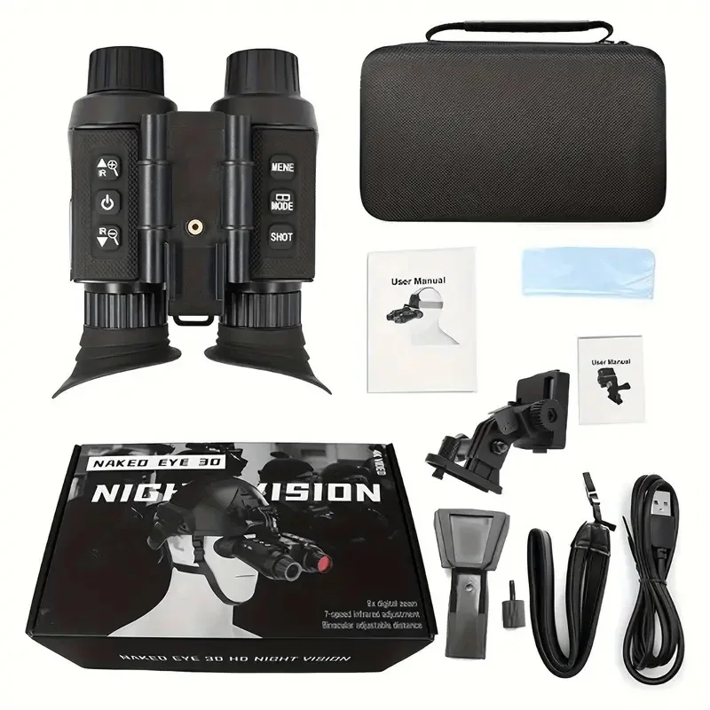 

Налобные очки ночного видения, 1312 футов, цифровой инфракрасный просмотр для взрослых, SD-карта 32 ГБ, 8-кратный цифровой зум, перезаряжаемый H