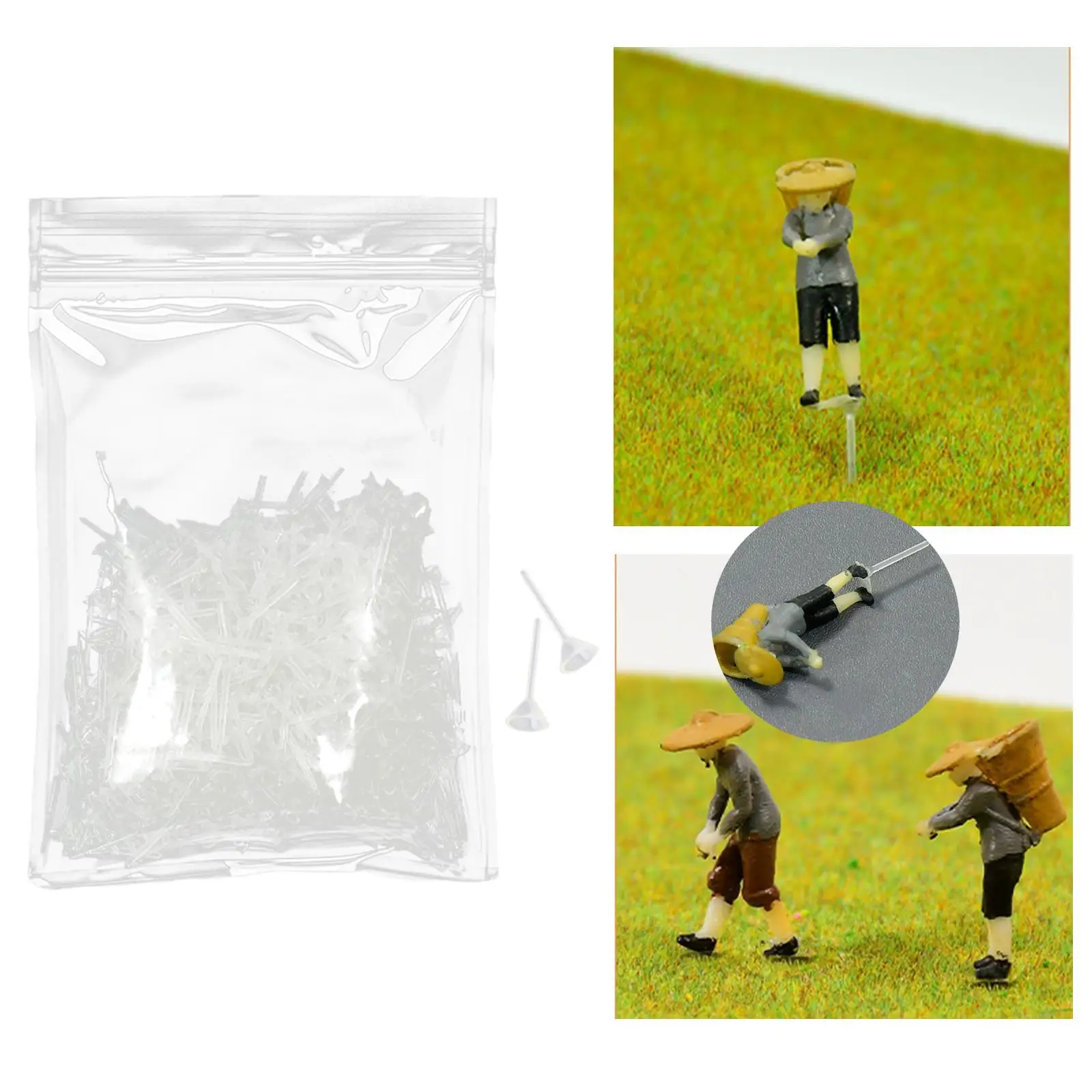 Micro Landscape Pin 1000 Pieces Clear Stakes for Figurines Decoration Anchors Pots Miniatures Crafting