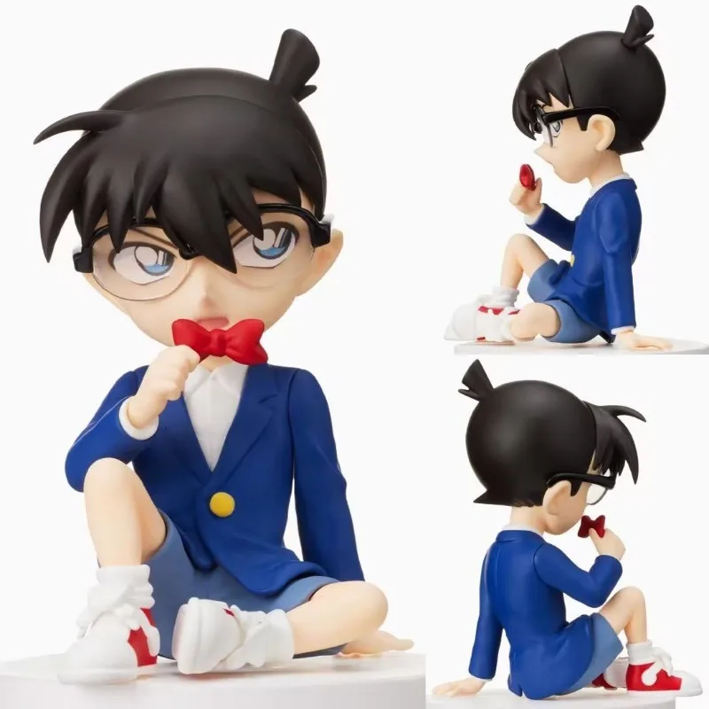Detetive conan dos desenhos animados anime sentado conan figura caixa modelo meninos quarto desktop carro boneca ornamentos brinquedos presente atacado