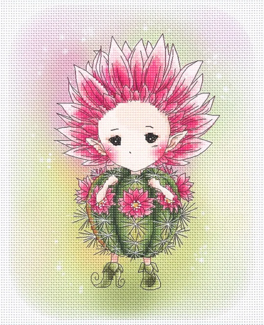 

Cactus Fairy 22-29 cross stitch kit aida 14ct count print canvas stitches embroidery DIY handmade needlework