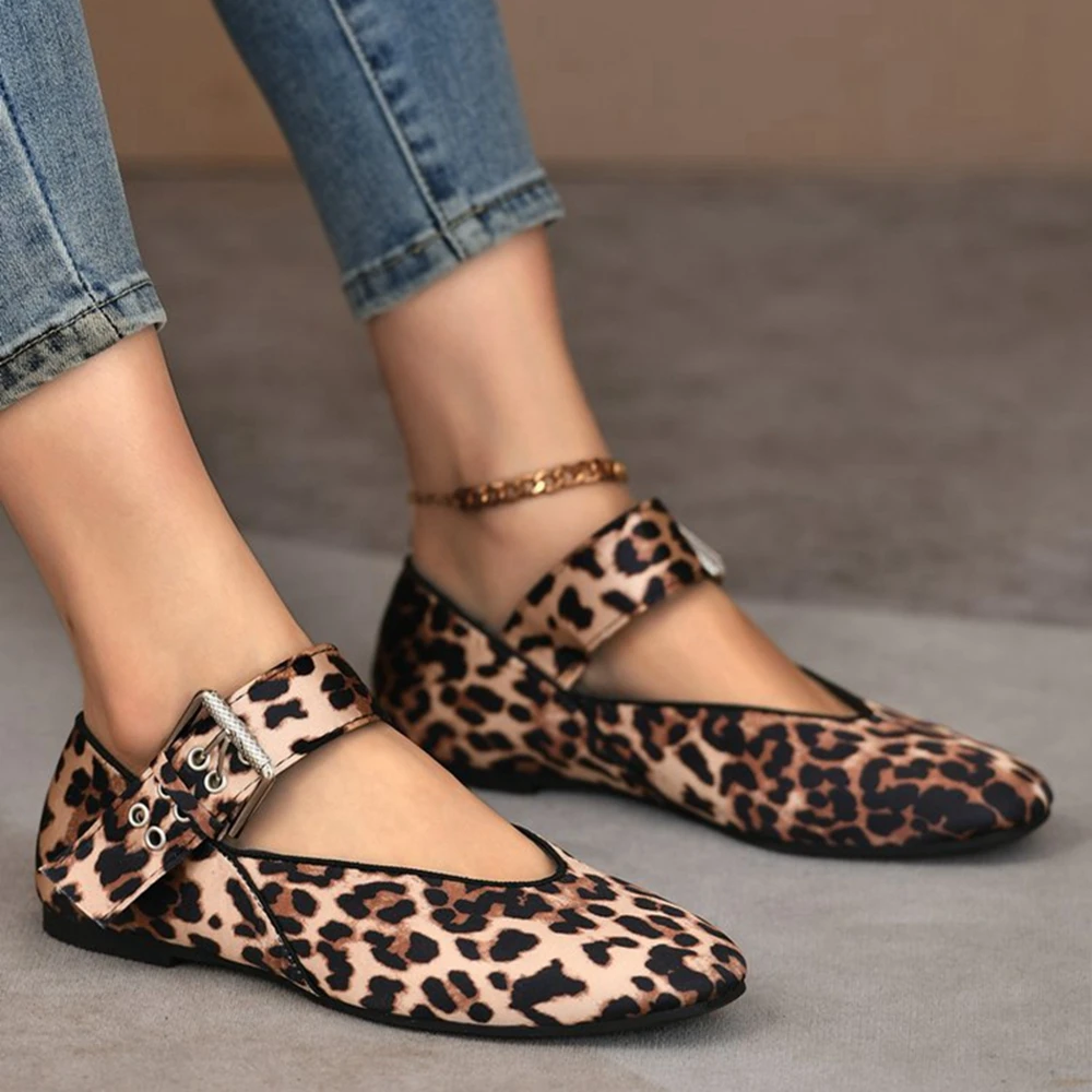 

Women's Belt Buckle Mary Jane Shoes 2025 | Soft Leather Flat Shoes for Women, Casual Slip-On Loafers with Round Toe