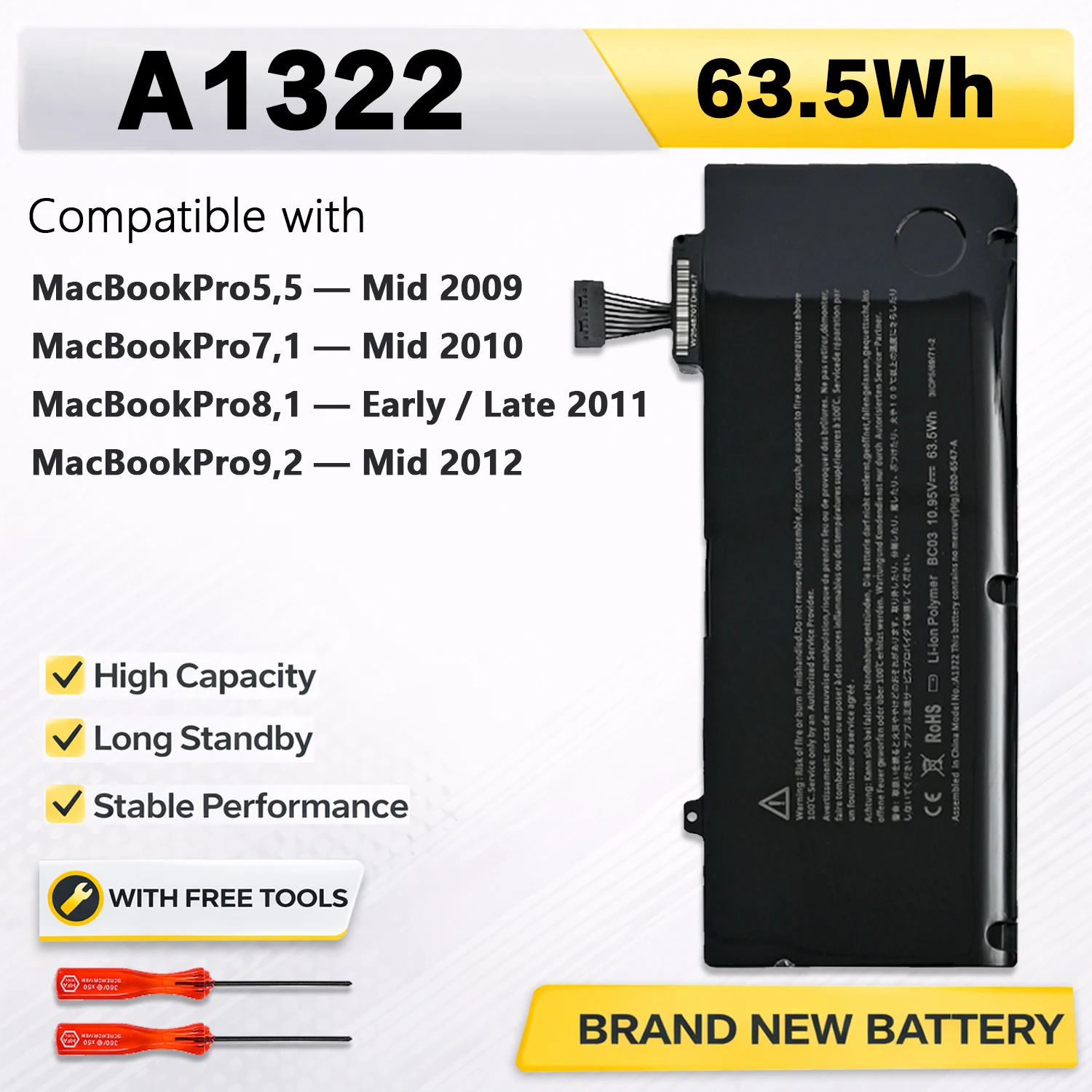 PowerHub A1322 Battery For APPLE Macbook Pro 13