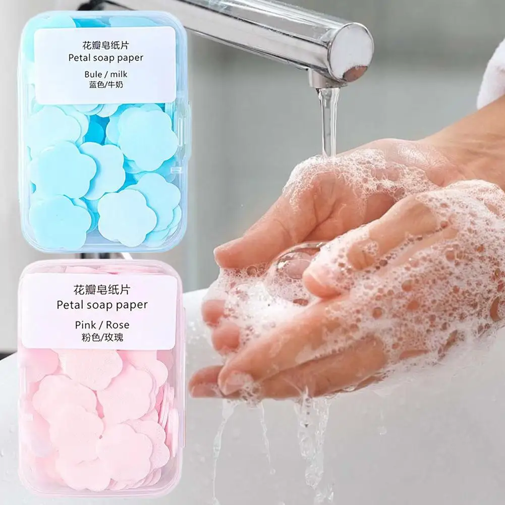 

Small Petal Box Soap Tablets Travel Disposable Soap Tablets, Boxed Soap Paper, Rose Pepper Lemon Soap
