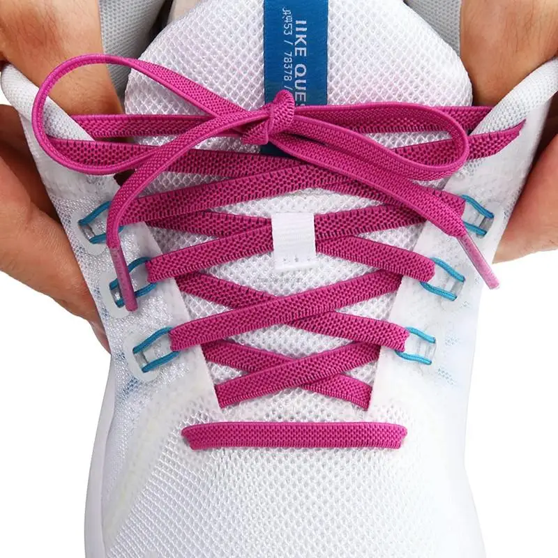 Elastische, flache, klassische Schnürsenkel für Sneaker, 7 mm breit, für Kinder und Erwachsene, Gummibänder für Schuhe, Schuhzubehör, 1 Paar. – Detail 7