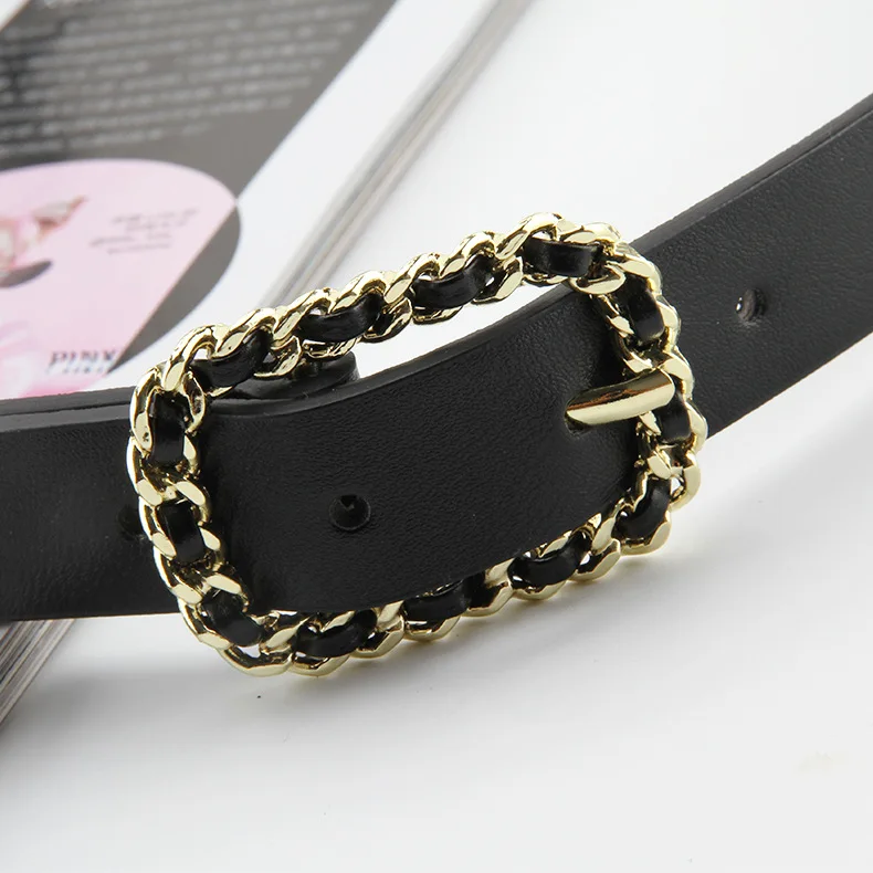 

Internet Celebrity New Pin Buckle Thin Belt Rope Rectangular Button Head Simple Versatile Jeans Dress Decorative Belt
