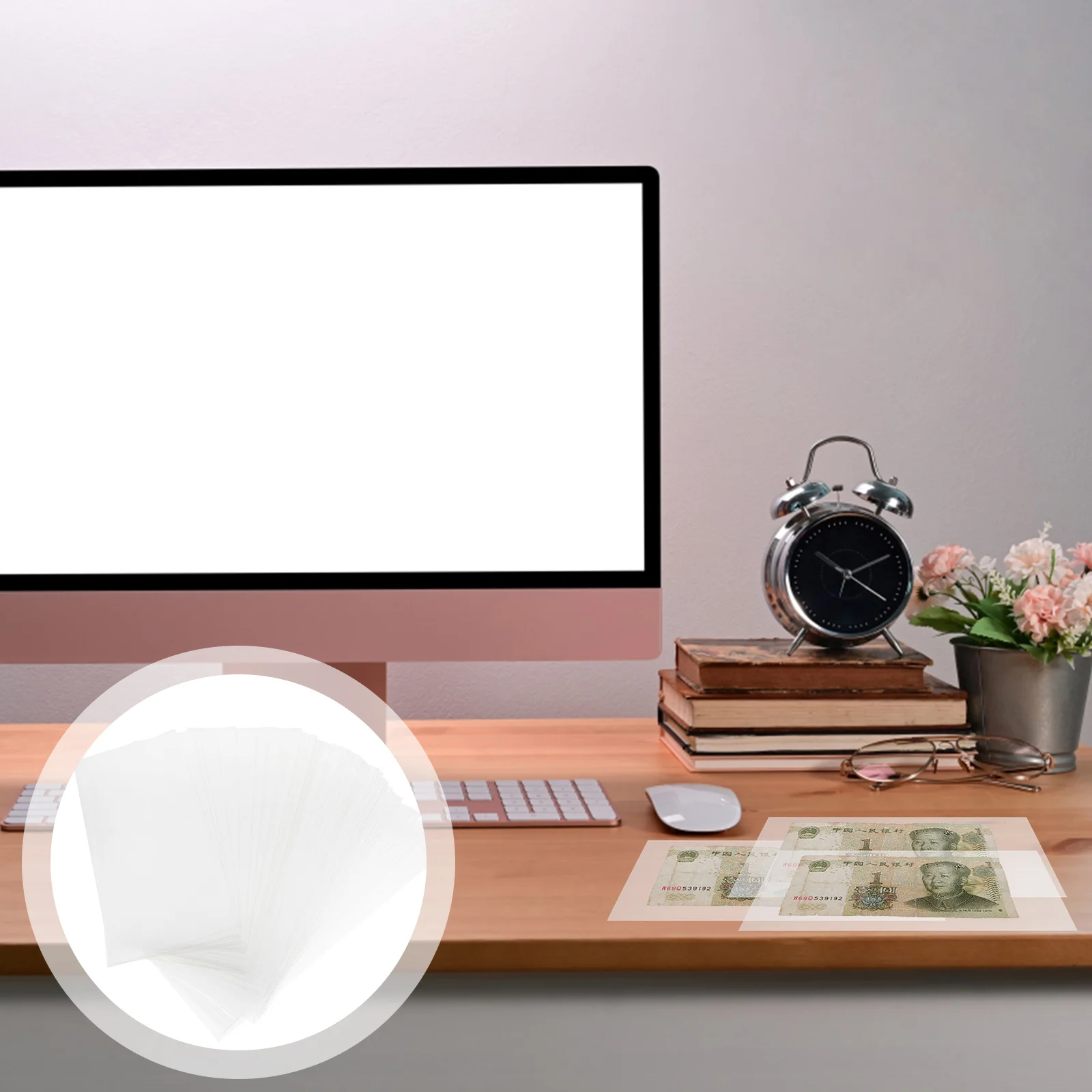 50pcs Currency Sleeves Paper Money Protective Bags Clear Banknote Holder For Stamp Coin Collection Transparent Organizer Case