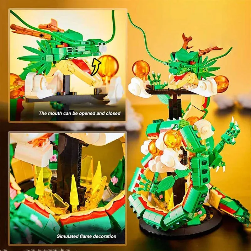 1826PCS MOC Dragon Japanse Anime Karakter Bricks Model Ballen Bouwstenen Ideeën Collectie Puzzy Speelgoed Cadeau Voor Kinderen jongen