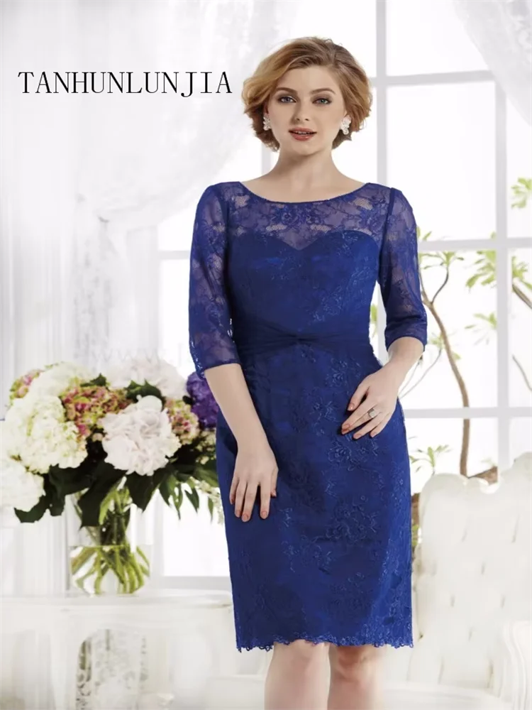

Customized Elegant Lace Half Sleeve Plus Size Formal Party Dress Mother of the Bride Dresses new arrivals robe de soiree