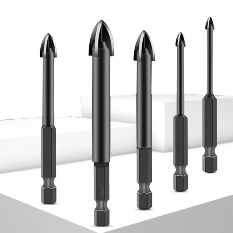 K1KA 6pcs Ceramic & Glass Hole Cutter Set Masonry Drill Bit Plastic Porcelain Ceramic