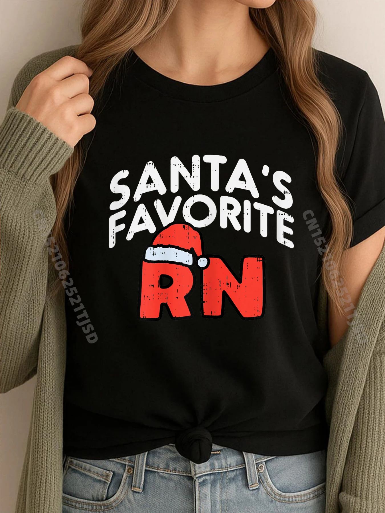 

Санты любимые Rn медицинские рождественские зарегистрированные медсестры мужские корейские модные осенние мужские футболки мытые футболки День Святого Патрика