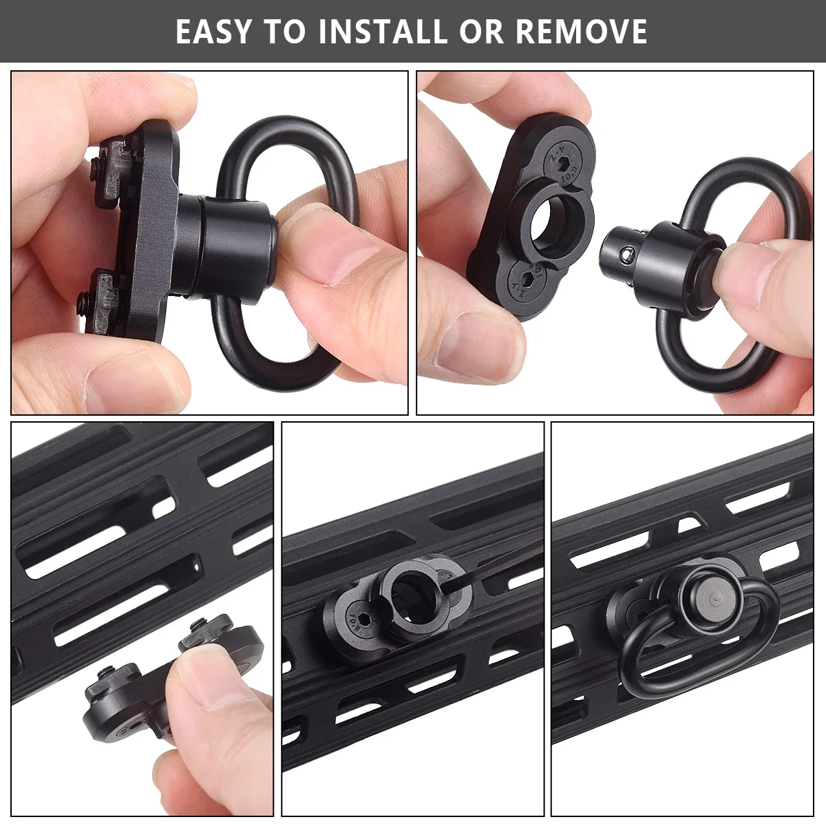 Tactical Metal CNC M Lok Keymod Rail Syste for M5 M4 AR15 Swivel Strap Buckle Quick Release QD M-lok Sling Mount Base