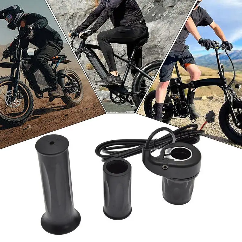 1 Pair Bicycle Grips Split Handle Half Rotation Grip Ergonomic Cycling Handle Grips Electric Cycle Speed Throttle Handlebar Grip