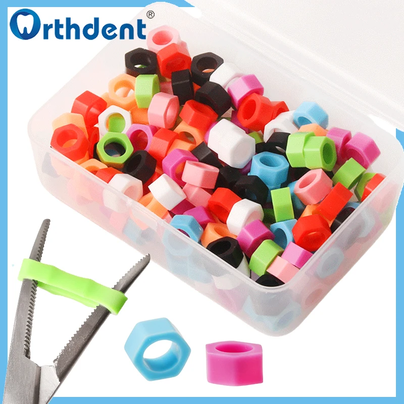 100Pcs Dental Identification Code Silicone Rings Autoclavable Disinfection Colorful Circle Orthodontic Instrument Dentistry Tool