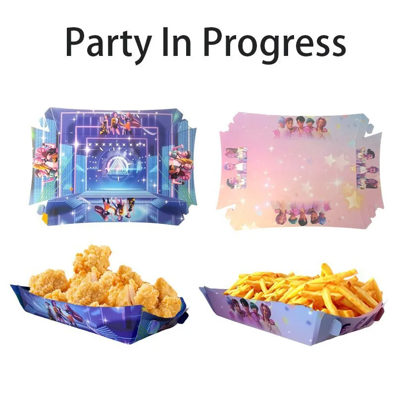 Nuevos artículos para fiestas temáticas de anime, dulces para fiestas de cumpleaños infantiles, cajas para papas fritas y palomitas, bandejas y cajas de regalo