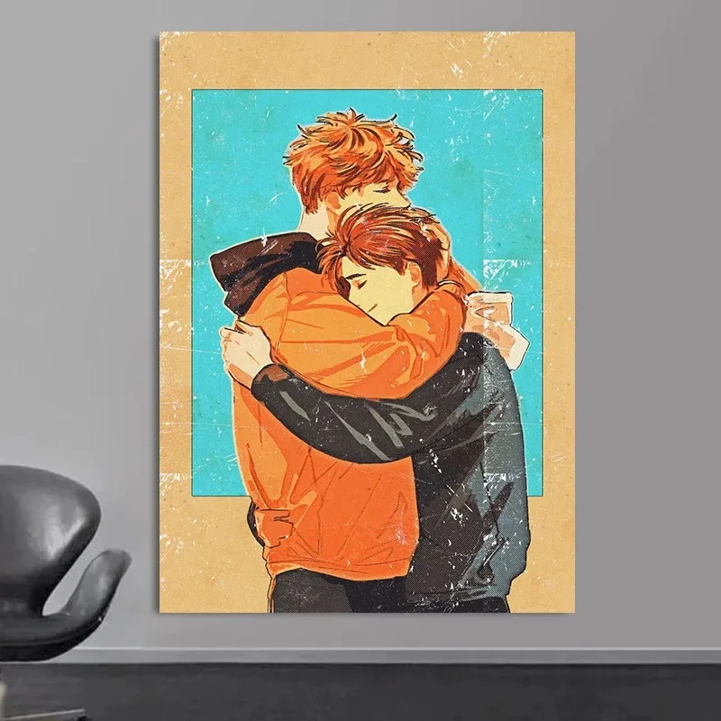 Gay and Queer Love Poster Print Man Couple Hug Kiss Canvas Painting Sexual Wall Art Picture for Bedroom Home Decor Cuadros