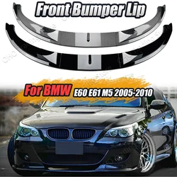 Car Front Bumper Splitter Lip For BMW E60 E61 M5 2005 2006 2007 2008 2009 2010 Gloosy Black Diffuser Spoiler Guard Body Kits