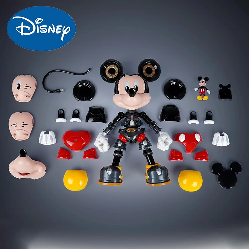 Heatboys X Disney Mickey Mouse Assembling Alloy Mecha Ver Figure Anime Mickey Ornaments Action Figurine Model Doll Toy Decor