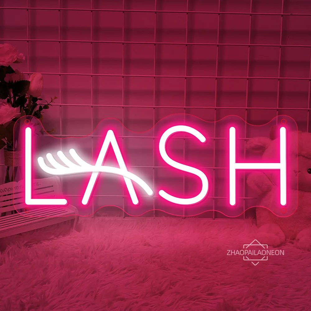 

Lash Custom Neon Sign Lashes Decoration Neon Led Lights Lashes Room Decor Wall Hanging Light Up Sign Business Signboard LED Lamp