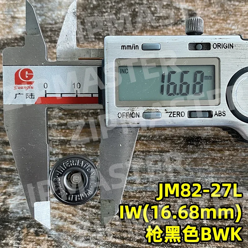 Japanese YKK I-shaped Buckle, Flat Hole I-shaped Button, No Shaking Head Denim Buckle JM82 IW Gun Black 17MM