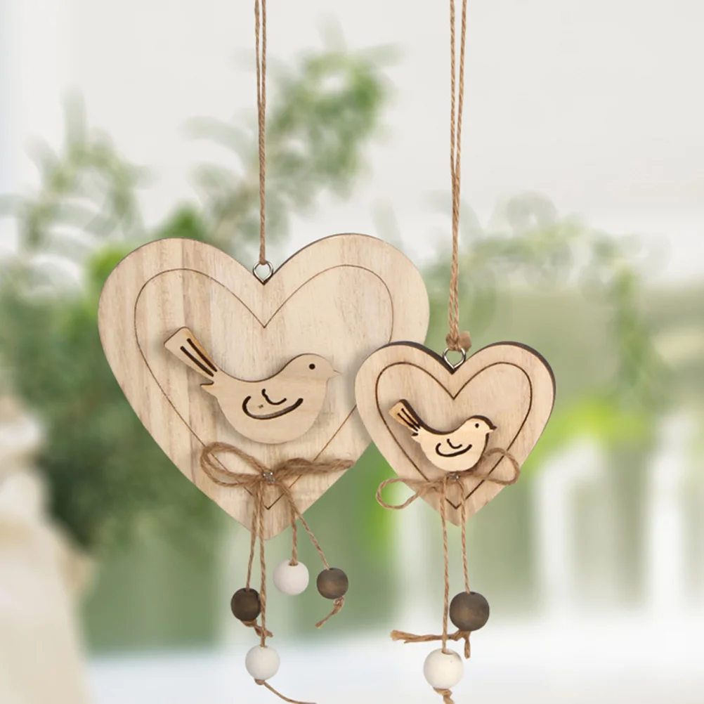 

Wooden Heart Shape Hanging Pendants L Size Love Heart Animal Decor For Wedding Party Home Tree Decoration Crafts
