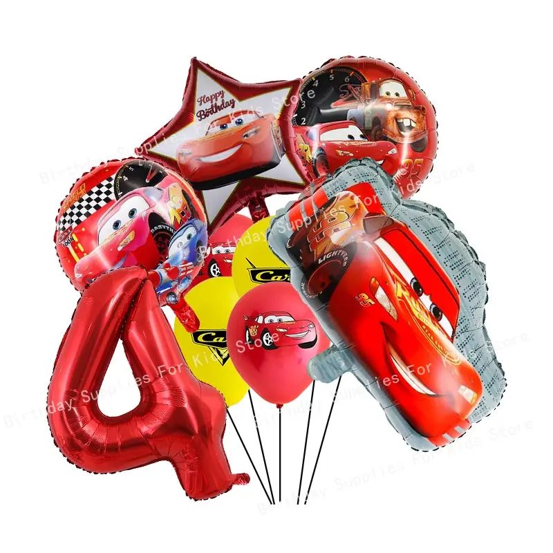 Disney Lightning Mcqueen Cars Birthday Party Decoration For Kids Pixar Theme Disposable Tableware Balloons Supplies Baby Shower