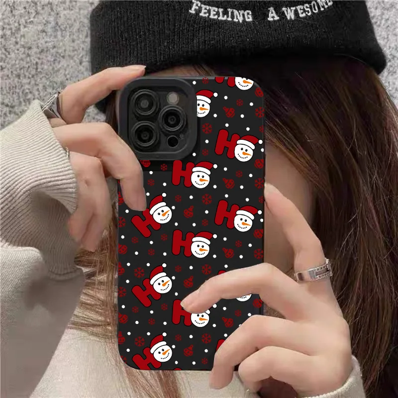 عيد الميلاد ثلج نمط بولي TPU جراب هاتف ل Xiaomi 14T برو 13 12 11 لايت 5G 15 14 13T 12T للصدمات الحلوى لينة غطاء سيليكون