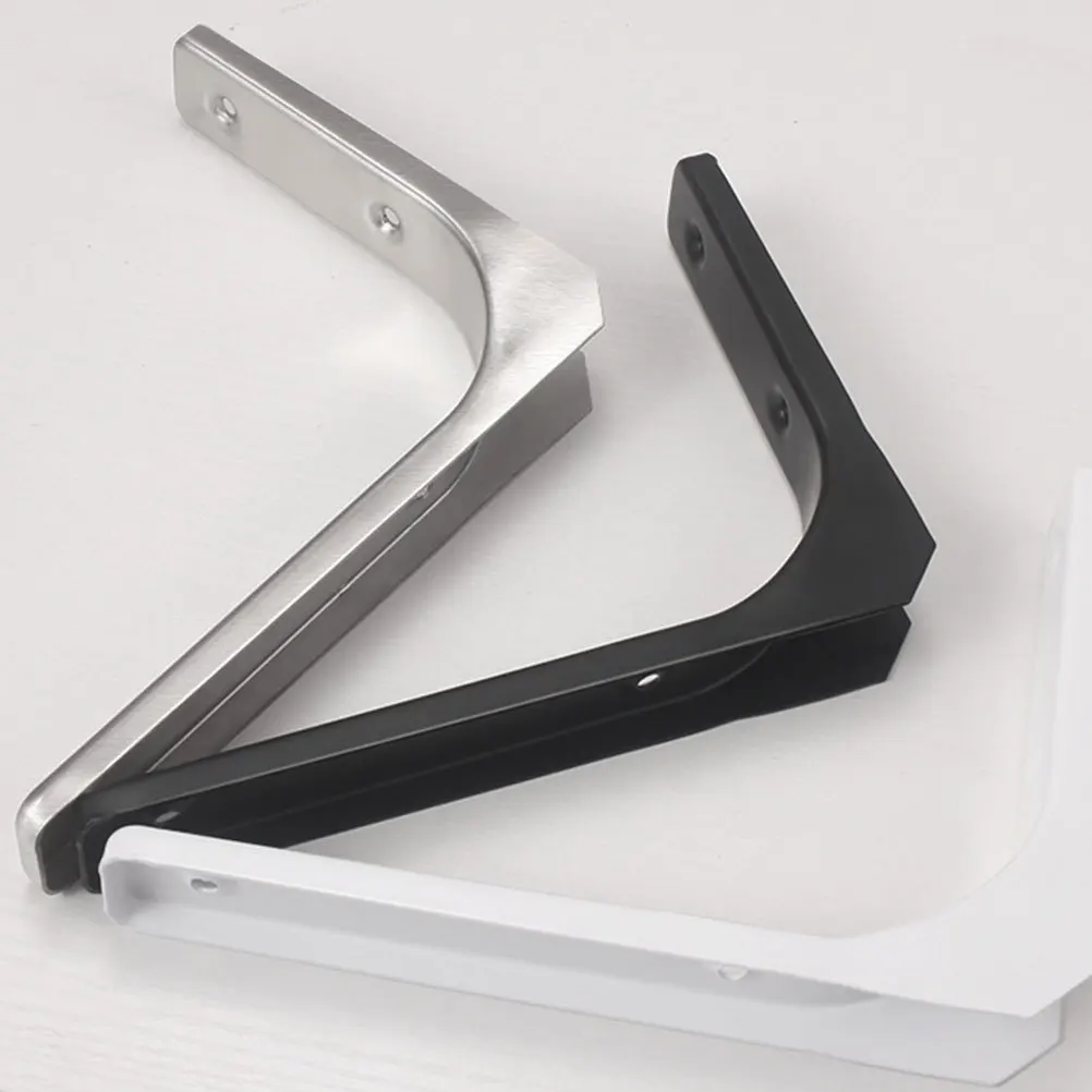 

2 Sets Shelf Clapboard Brackets Heavy Duty Wall Mount for Floating Shelves Storage Rack Triangle Steel Hardware
