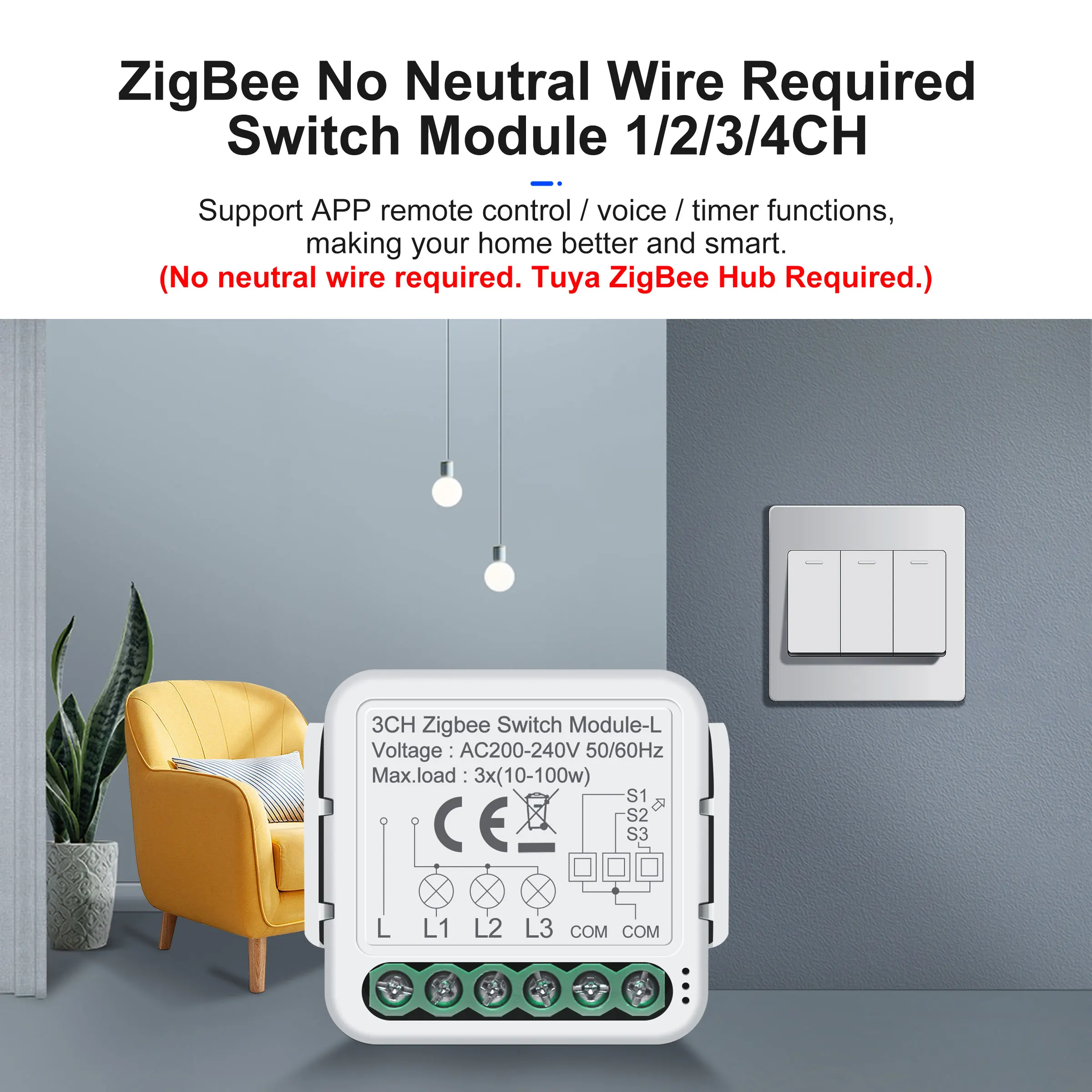 GIRIER Tuya Smart ZigBee luz/cortina/atenuador/módulo de interruptor DIY relé de automatización del hogar inteligente funciona con Alexa Hey Google