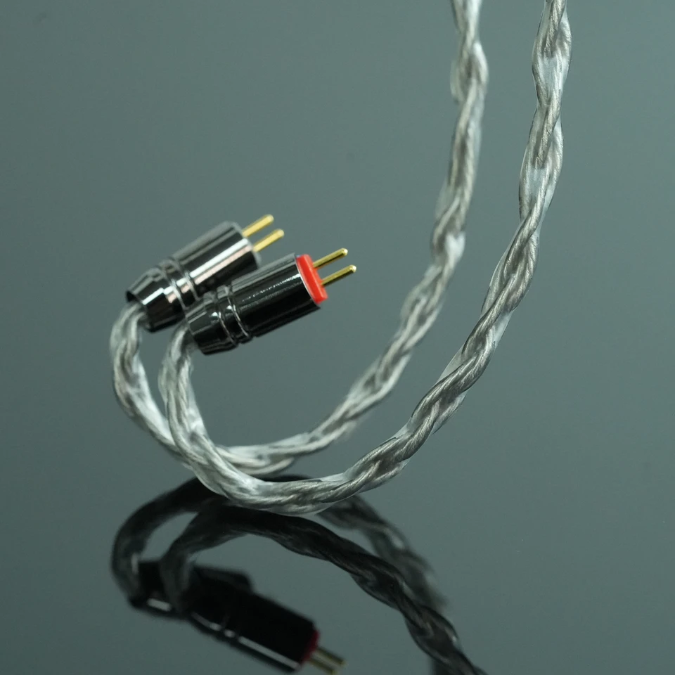 XINHS 8Core Gray Single Crystal Copper Plated Silver Earphone