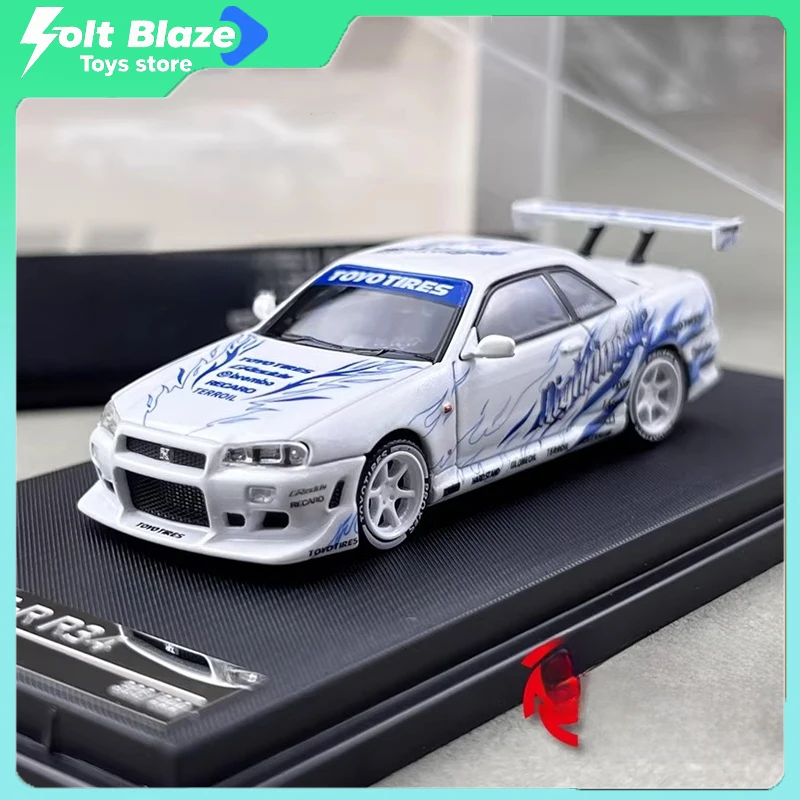 

Time Micro 1/64 Nissan Skyline GT-R R34 Diecast Car Model Simulation Collection Cars Model Desktop Display Models Boy Toys Gifts