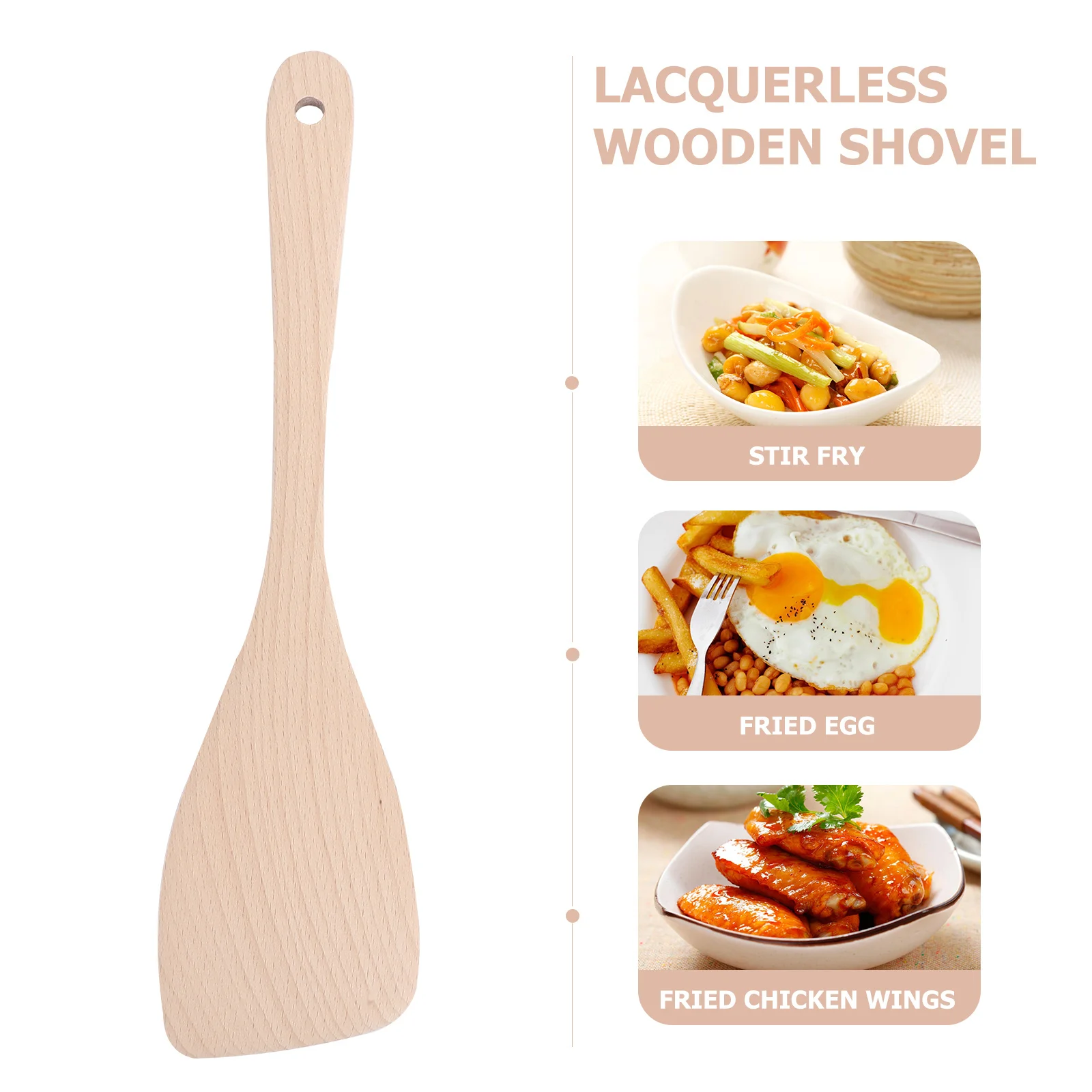 

Non-Stick Pan Wooden Turner Set 33Cm Solid Lithocarpus Wood Spatula Cooking Utensil Wood Shovel Set