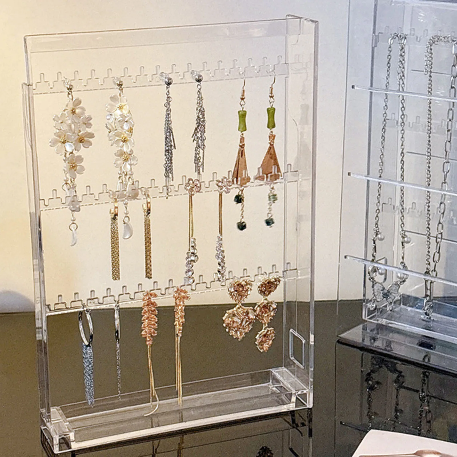 متعددة الوظائف مجوهرات المنظم برج سعة كبيرة الغبار لقرط الأذن مربط قلادة مجوهرات عرض الرف تخزين الرف #4