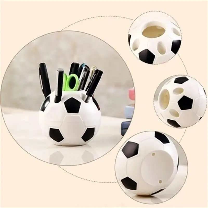 Multifunctional Soccer Shape Tool Supplies Pen Pencil Holder Football Shape Toothbrush Holder Desktop Rack Table Home Decoration