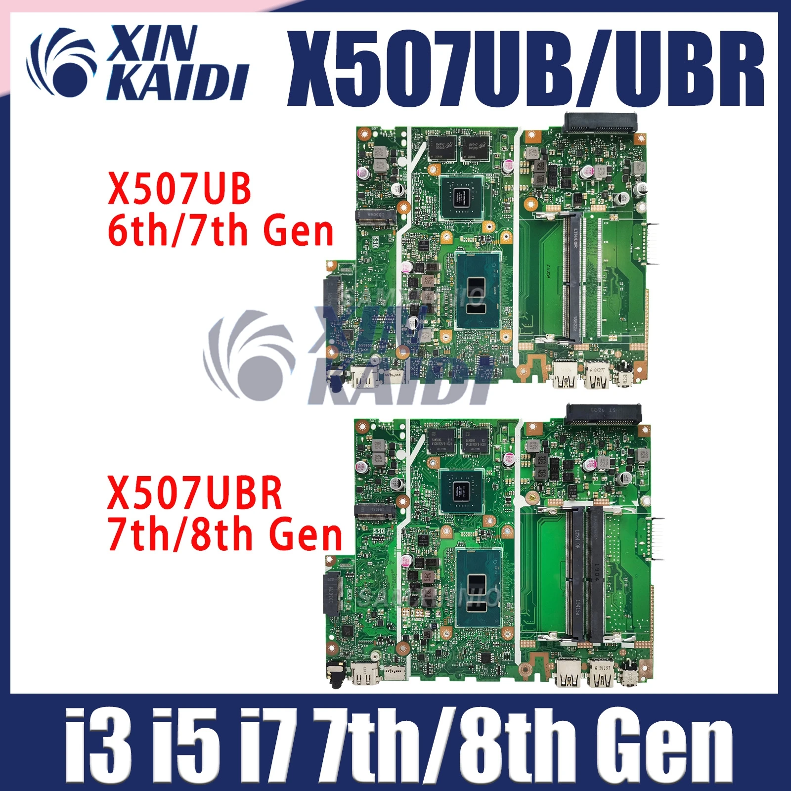 

X507UF Mainboard For Asus X507UBR X507UB X507UFR X507UAR Y5000UB Laptop Motherboard I7-I5-I3/6th 7th 8th Gen 100% Working