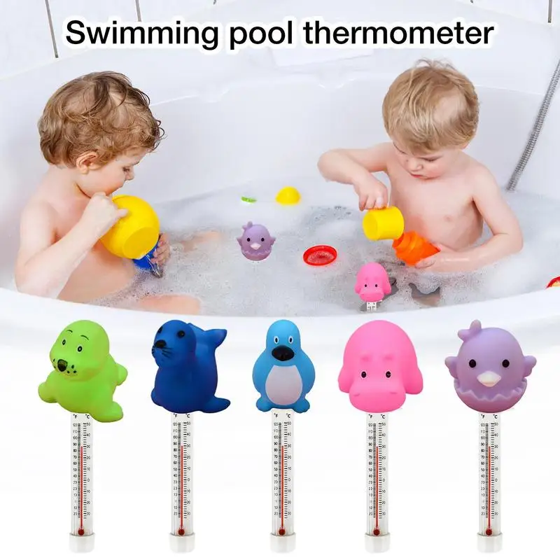 Floating Pool Thermometer Cartoon Animal Temperature Large Size Easy Read Thermometer For Pool Spa Pond Water Temperature