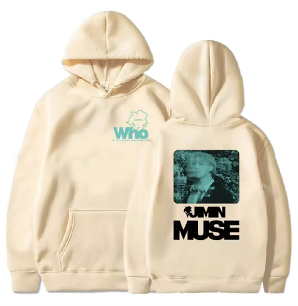 Jimin Muse Who Is My Heart Waiting for Hoodies Korean Band Member Graphic funny Winter sweat y2k graphic sweater women tracksuit