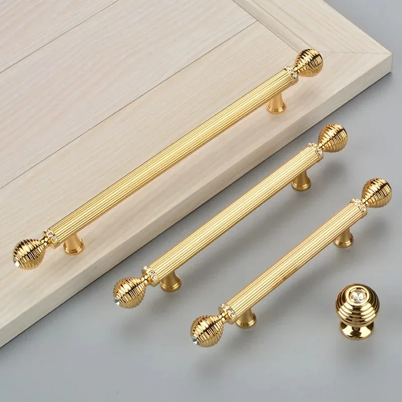 1PC Furniture Kitchen Drawer Cabinet Handle Wardrobe Shoe Cabinet Door Handle Gold Black Solid Zinc Alloy Multiple Sizes Handles