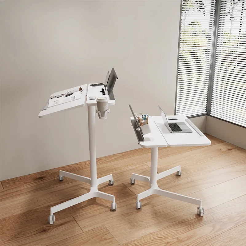 Mobile Learning Desk Pneumatic Lifting Computer Student Home Folding Office Desks Small-sized Standing Desk Removable Table